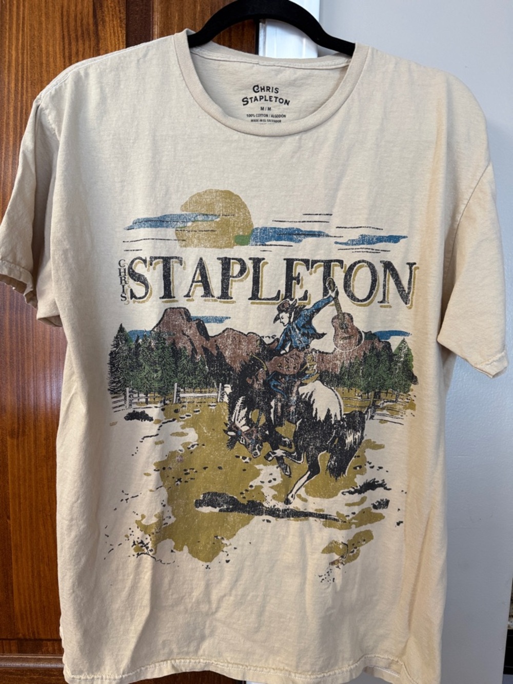 Chris Stapleton Beige Graphic Tee - Rodeo Print